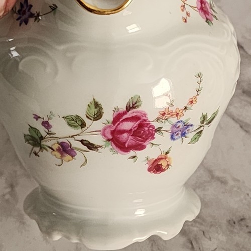 Walbrzych Sheraton Rose Creamer W/ Gold Trimming Porcelain Made in Poland - Picture 7 of 17