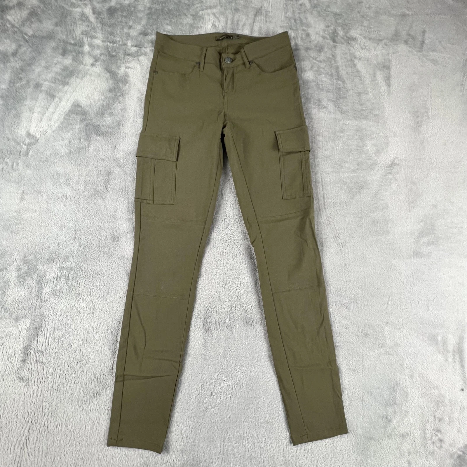 PrAna Meme Pants Womens 0 Green Stretch Slim Cargo Nylon Hiking Outdoor Hike