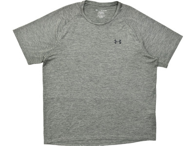 Under Armour HeatGear The Tech Tee Gray Raglan Sleeve Workout Shirt Men 2XL