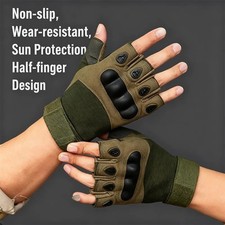 Tactical Fingerless Gloves for Men Military Combat Shooting Half-Finger Gloves
