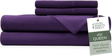  Sheets Direct 4 Piece Bed Sheet Set Queen Size, 100% Viscose Derived 