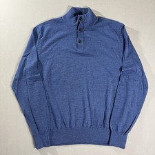 Polo Ralph Lauren Sweater Men  s L Blue 100 Merino Wool Pullover Pony Henley