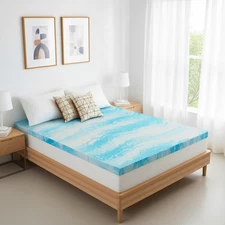 Memory Foam Mattress Topper Queen - 3 Inch Gel Infused Bed Toppers, Pressure ...