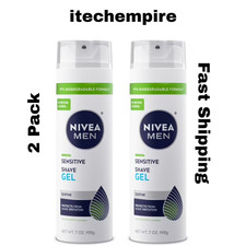 2 Pack NIVEA MEN Sensitive Shave Gel for Sensitive Skin with Vitamin Pro, 7 Oz