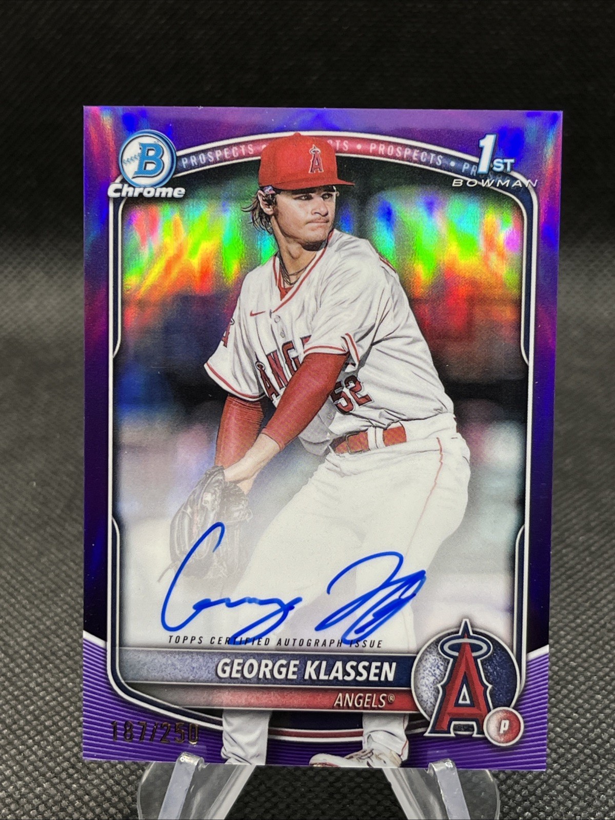 George Klassen 2025 Bowman 1st Purple Chrome Refractor #'d /250 #CPA-GK Auto