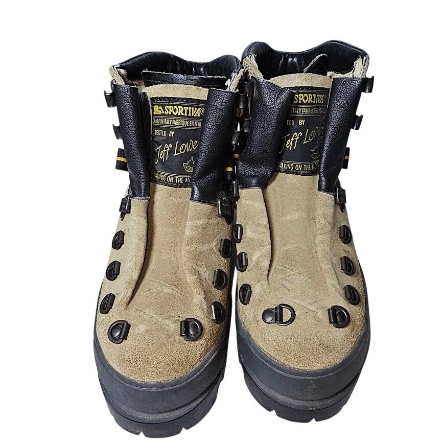 Botas de caminhada La Sportiva Jeff Lowe montanhismo couro camurça sola Vibram 9.5 - Imagem 4 de 4