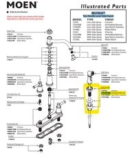 Moen 179793ORB Hose Guide BELFIELD 2-Handle Lever Style Faucet Oil Rubbed Bronze