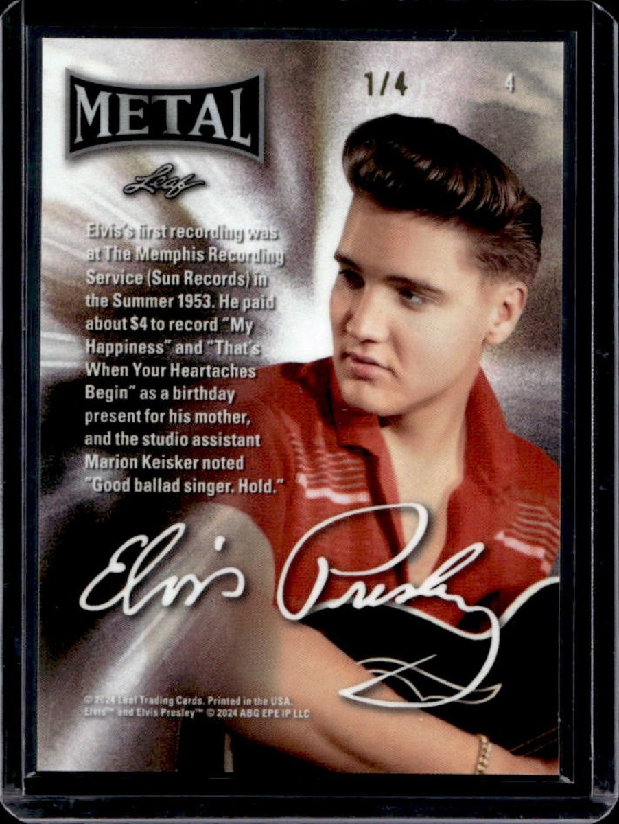 2024 Leaf Elvis Presley 1/1 印刷版 2024 Leaf Elvis Presley Icons Collection Metal Shimmer Dark Blue