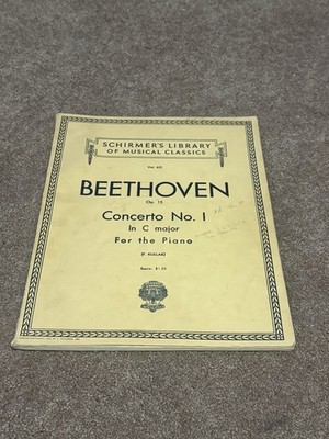 Beethoven Piano Concerto No. 1 in C Major Op 15 Schirmer Sheet Music