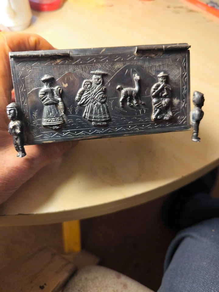 антикварная серебряная шкатулка - Изображение 3 из 4