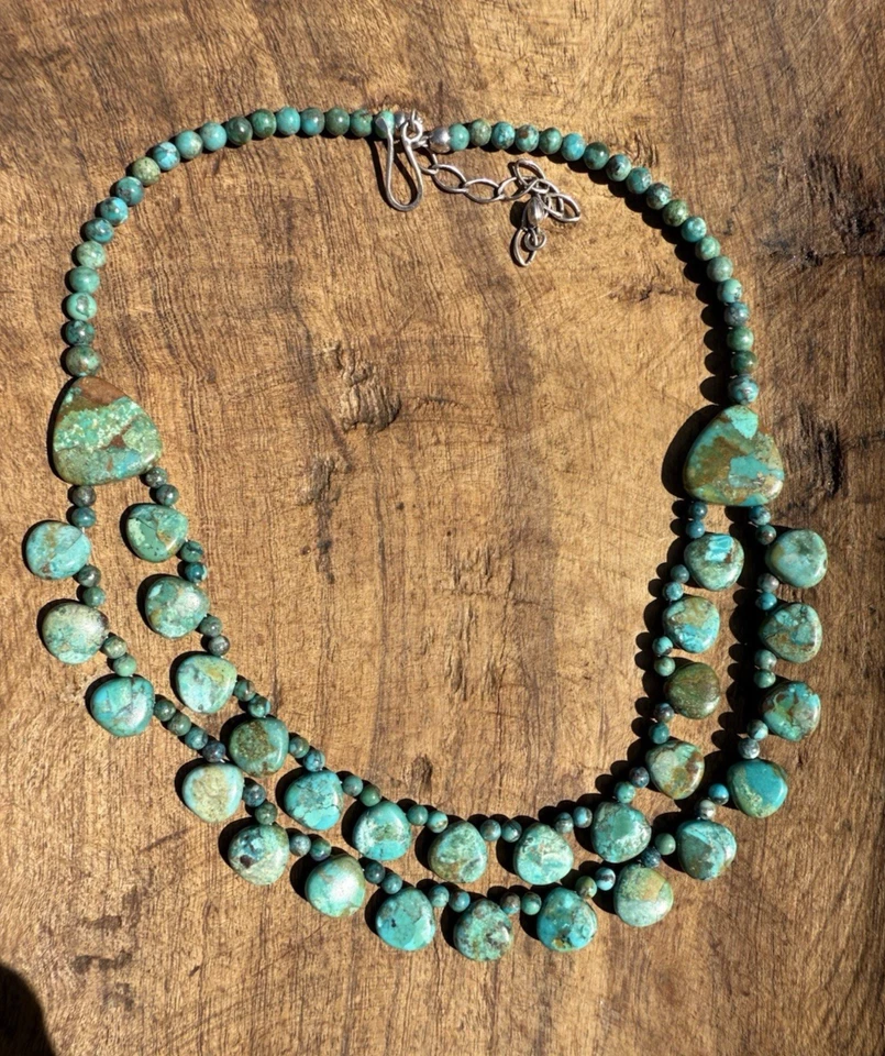 COLLAR TURQUESA CUENTAS ESTERLINAS JAY KING DTR SW 19” 50 GRAMOS 20” A 25” Foto 2 de 4