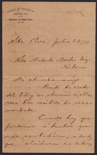 JOSE MIGUEL GOMEZ (CUBA) - MANUSCRIPT LETTER SIGNED 07/24/1899