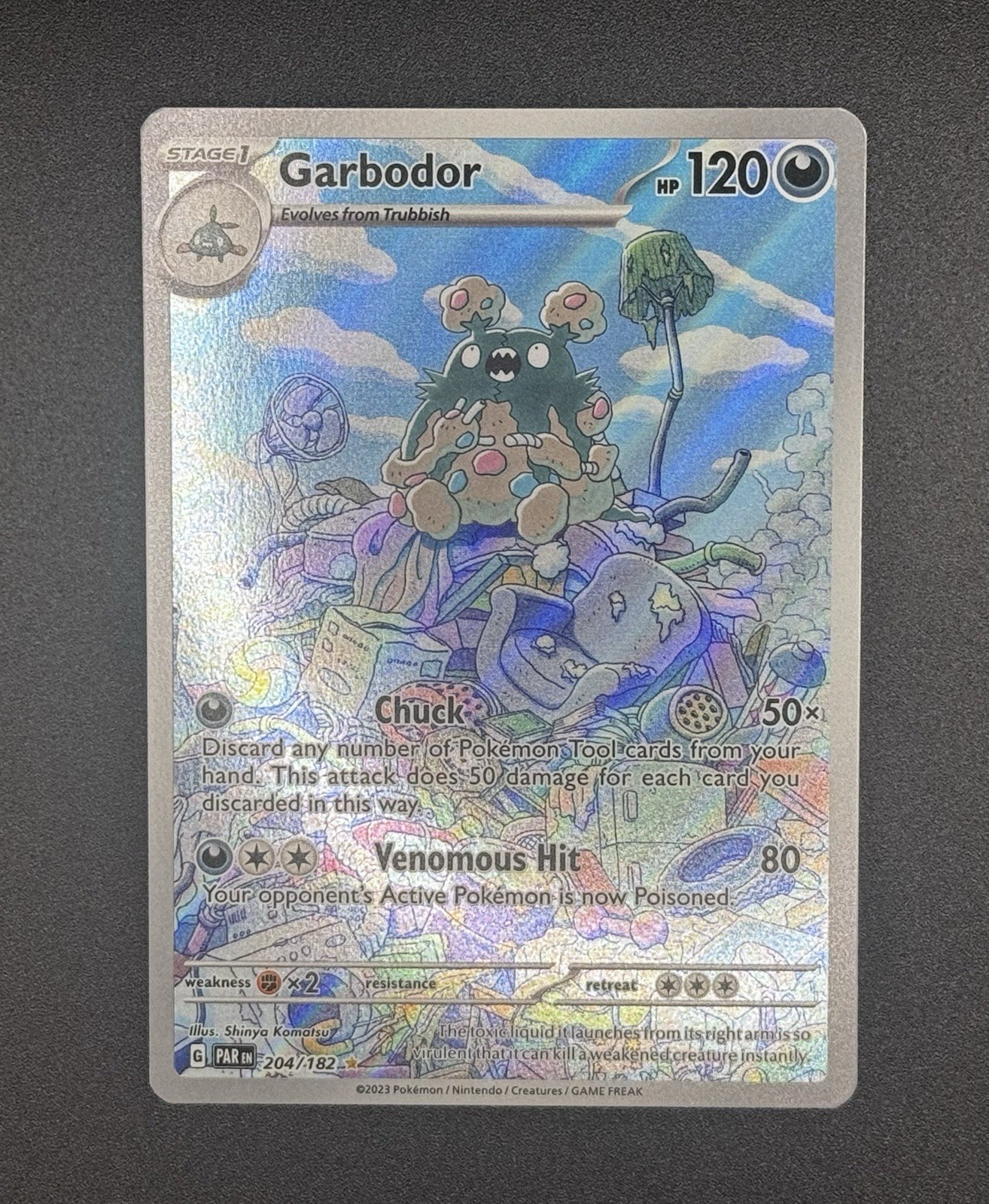 Pokémon TCG Garbodor 204/182SV04: Paradox Rift Holo Card NM Condition