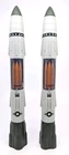 *PARTS* LOT OF 2: GI Joe Vehicle Rolling Thunder LARGE ROCKETS w/ COVERS & BOMBS