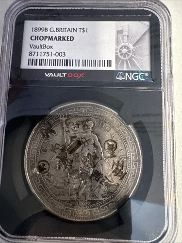 1899B GREAT BRITAIN SILVER TRADE DOLLAR NGC Certified CHOPMARKED BRITISH COIN