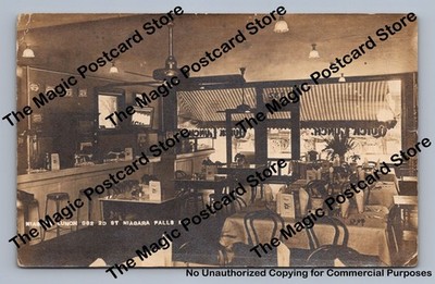 Niagara Lunch Restaurant RPPC Niagara Falls New York Cafe Interior Photo Peck