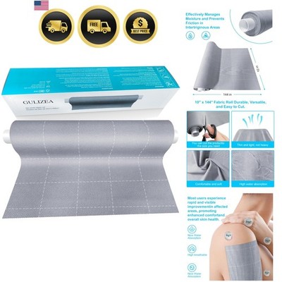 10x144 Inch Silver Infused Fabric Roll, Breathable & Non-Adherent Wound Dress...