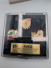 Nagano 98 Olympics Coca-Cola 1st Time Winter Sports Pin Set Japan Souvenir READ