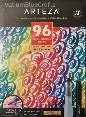 Arteza Real Brush Pens, 96 Paint Markers with Flexible Brush Tips, Professional 