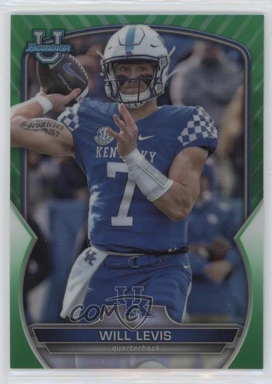 2022 Bowman U Chrome Green Refractor 9/99 Will Levis #5 4v9