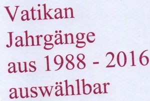 Vatikan Briefmarken Jahrgänge aus 1988 bis 2016 postfrisch ** Jahrgang