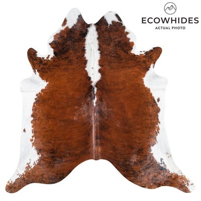 Brazilian Brindle White Belly and Backbone Cowhide Rug Size 7'2'' L x 7'4'' W 8771