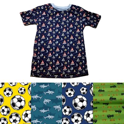 T-Shirt Hai Fußball Segelboot Traktor gelb petrol blau grün handmade