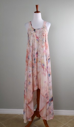 ANTHROPOLOGIE NWT Love Kyla Seo Caite Handmade Hi Lo Iris Dress Size Small