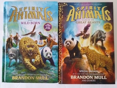 2 Spirit Animals Books by Brandon Mull Wild Born and Great Beasts HARD COVER
