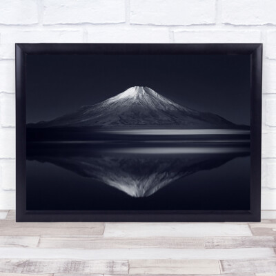 Reflexion Berg Fuji Berg Zen Berg heilig dunkel Wandkunstdruck