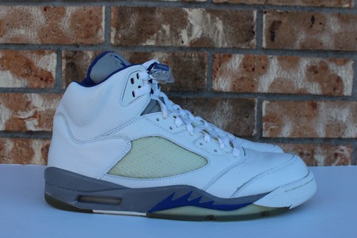 Men's Nike Air Jordan 5 V Retro White Sport Royal Stealth Blue Black 136027  142 | eBay