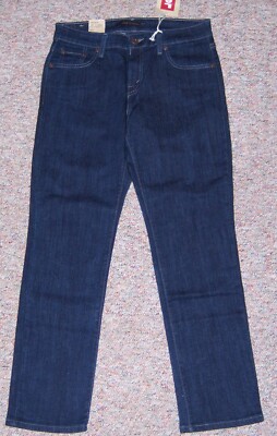 LEVI'S Blue Dark Rinse Denim MidRise Skinny Slim Fit Jeans 8 Short NWT Free Ship