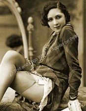 1920's Sexy Lucette Desmoulins Posing on Couch Old Photo 8.5" x 11" Reprint