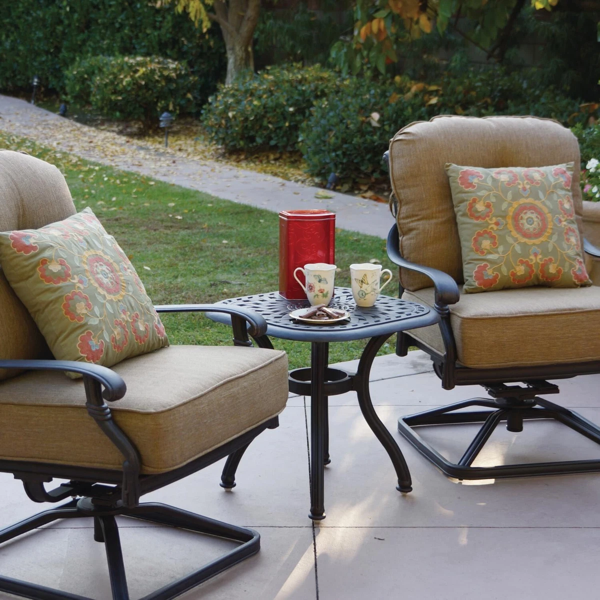 Cast aluminum patio conversation sets new arrivals