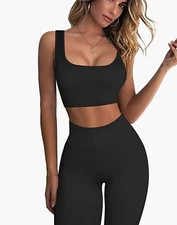 2 Piece Seamless Sport Bra High Waist Yoga Leggings Sets