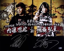 Tetsuya Naito & Hiroshi Tanahashi Signed 16x20 Photo BAS New Japan Pro Wrestling
