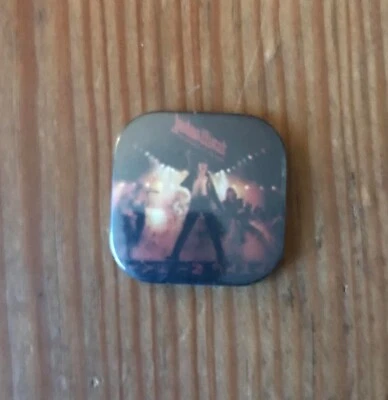VINTAGE 1980s JUDAS PRIEST Unleashed In The East badge button pin heavy metal - Photo 1/2