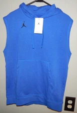 Nike Air Jordan Jumpman Men's Sleeveless Terry Hoodie DQ7946-449 Size M Blue