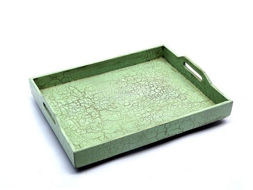Mint Green Distressed Wooden Tray New Designer Handmade Style kitchen Decorative - Picture 2 of 12