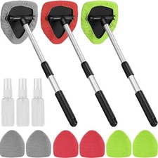 3 Pieces Windshield Cleaning Tool Inside Car Window Cleaner Cleaning Tool wit...