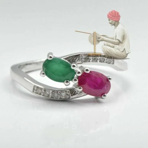 Echtschmuck-Ringe aus Edelstein Oval Rubin