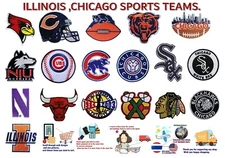 ILLINOIS,CHICAGO Bears,CUBS,Bulls,Hockey Logo Patches iron&Sew on Fabrics