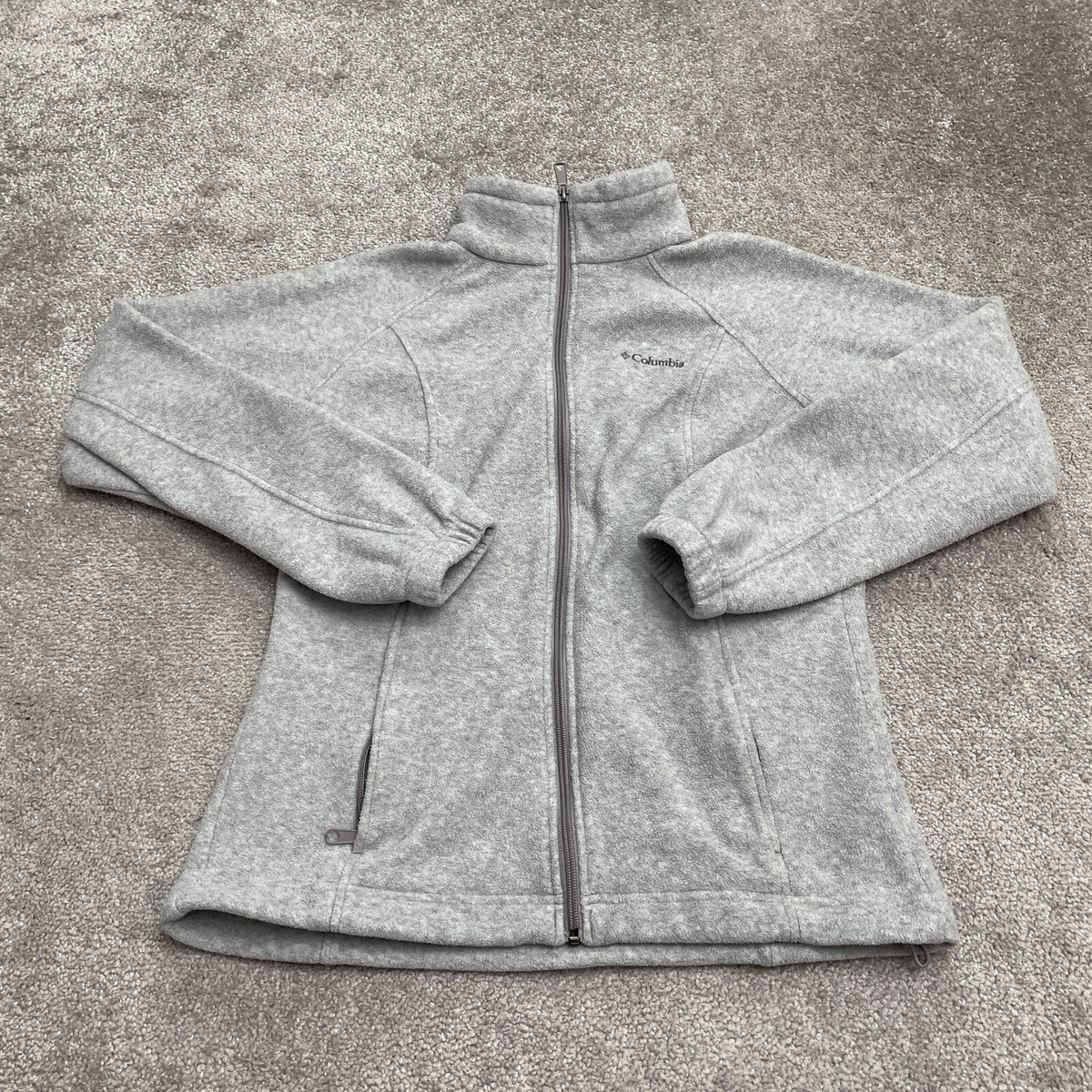 Columbia Benton Springs Fleece Jacket Womens Small Gray Full Zip