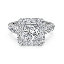 1.75 Ct Princess Cut Moissanite Engagement Anniversary Ring 950 Platinum Size 6