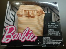 NEW 2018 ORANGE WITH WHITE STRIP skirt for Barbie doll FITS CURVY TOO