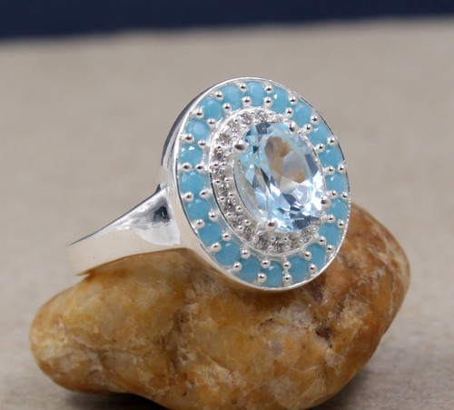 YL Anello Celtico In Argento 925 Con Zircone Tanzanite – Nodo Dell'Eternità – Gioiello Per Anniversario
