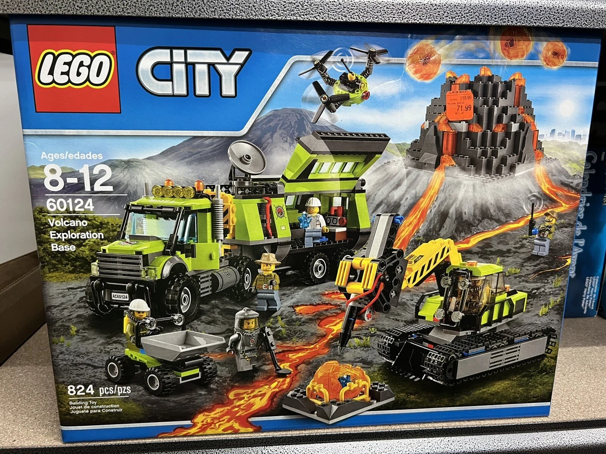 NEW* LEGO Volcano Exploration Base 60124 Digger Truck Mine Excavator Lava 673419249959 eBay