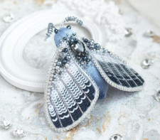 DIY Jewelry Making Beading kit Butterfly Brooch Bead Embroidery Pin Needlepoint