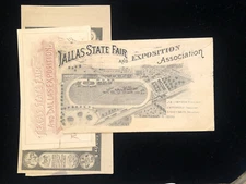 TX DALLAS 1887 COVER #212 (2) STATE FAIR ILLUS EXPO GROUNDS+PROGRAM & TICKET