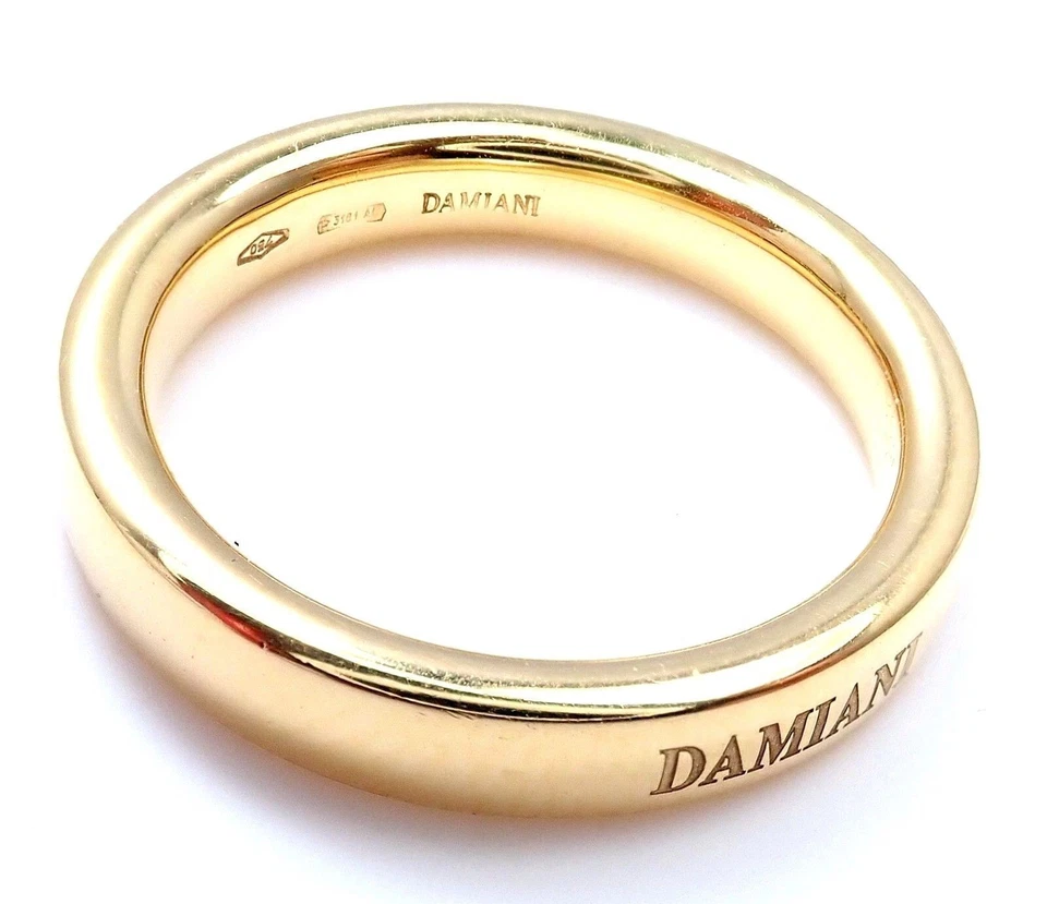 ¡Raro! Auténtico Anillo Damiani Oro Amarillo 18k Banda 3.5mm Talla 5.5 Foto 2 de 4